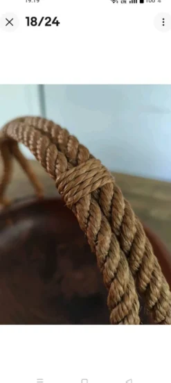 Adrien Audoux Et Frida Minet rare Corbeille en Chêne massif et Cordage