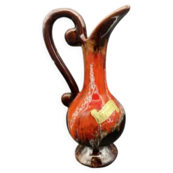 Aiguière en céramique de Vallauris avec étiquette d’origine