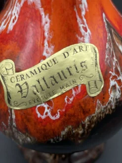 Aiguière en céramique de Vallauris avec étiquette d’origine