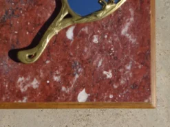 Ancien chevet en noyer massif, dessus en marbre, Louis XVI