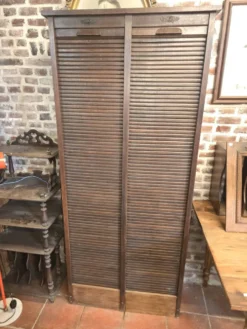 Ancien classeur à rideaux double en chêne