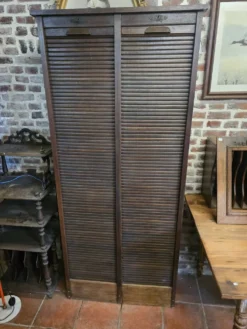 Ancien classeur à rideaux double en chêne