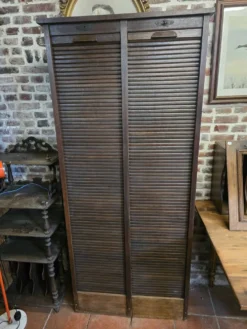 Ancien classeur à rideaux double en chêne