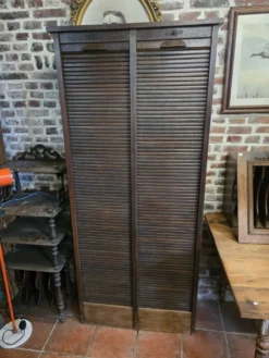 Ancien classeur à rideaux double en chêne