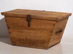 Ancien coffre de rangement en marron naturel (c.1920) #76