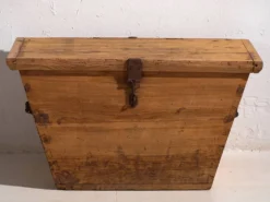 Ancien coffre de rangement en marron naturel (c.1920) #76