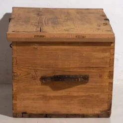 Ancien coffre de rangement en marron naturel (c.1920) #76
