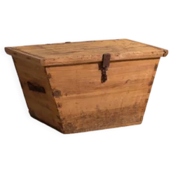 Ancien coffre de rangement en marron naturel (c.1920) #76