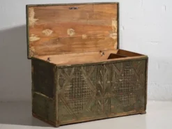 Ancien coffre à patine verte (c.1920) #58