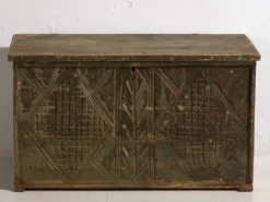 Ancien coffre à patine verte (c.1920) #58