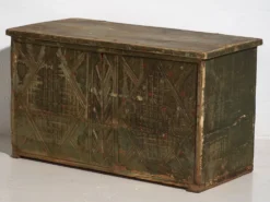 Ancien coffre à patine verte (c.1920) #58