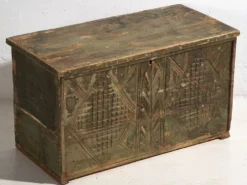 Ancien coffre à patine verte (c.1920) #58