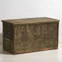 Ancien coffre à patine verte (c.1920) #58
