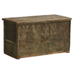 Ancien coffre à patine verte (c.1920) #58