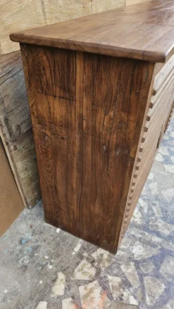 Ancien comptoir de boutique en teck birman