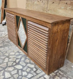 Ancien comptoir de boutique en teck birman
