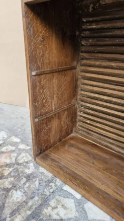 Ancien comptoir de boutique en teck birman