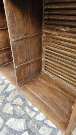 Ancien comptoir de boutique en teck birman