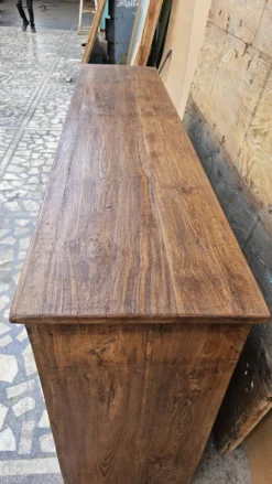 Ancien comptoir de boutique en teck birman