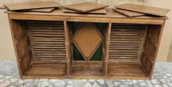 Ancien comptoir de boutique en teck birman