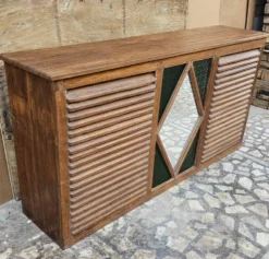 Ancien comptoir de boutique en teck birman