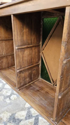 Ancien comptoir de boutique en teck birman