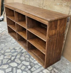 Ancien comptoir de boutique en teck birman