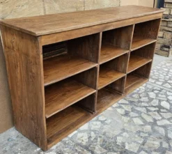 Ancien comptoir de boutique en teck birman
