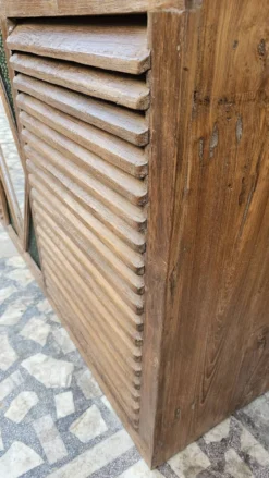 Ancien comptoir de boutique en teck birman