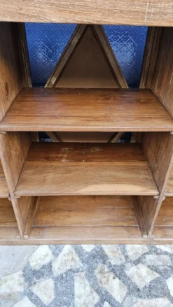 Ancien comptoir de boutiquier en teck birman