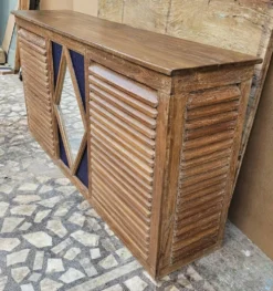 Ancien comptoir de boutiquier en teck birman