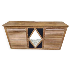 Ancien comptoir de boutiquier en teck birman