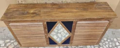 Ancien comptoir de boutiquier en teck birman