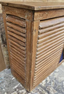 Ancien comptoir de boutiquier en teck birman