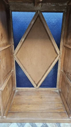 Ancien comptoir de boutiquier en teck birman