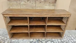 Ancien comptoir de boutiquier en teck birman