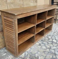 Ancien comptoir de boutiquier en teck birman