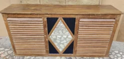 Ancien comptoir de boutiquier en teck birman