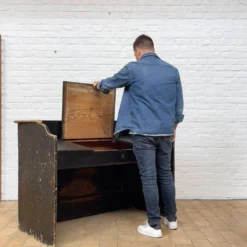 Ancien comptoir de magasin en bois début XXème