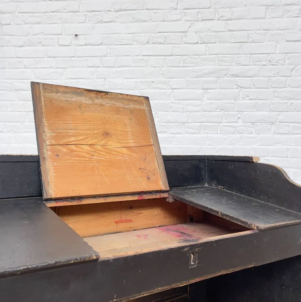 Ancien comptoir de magasin en bois début XXème