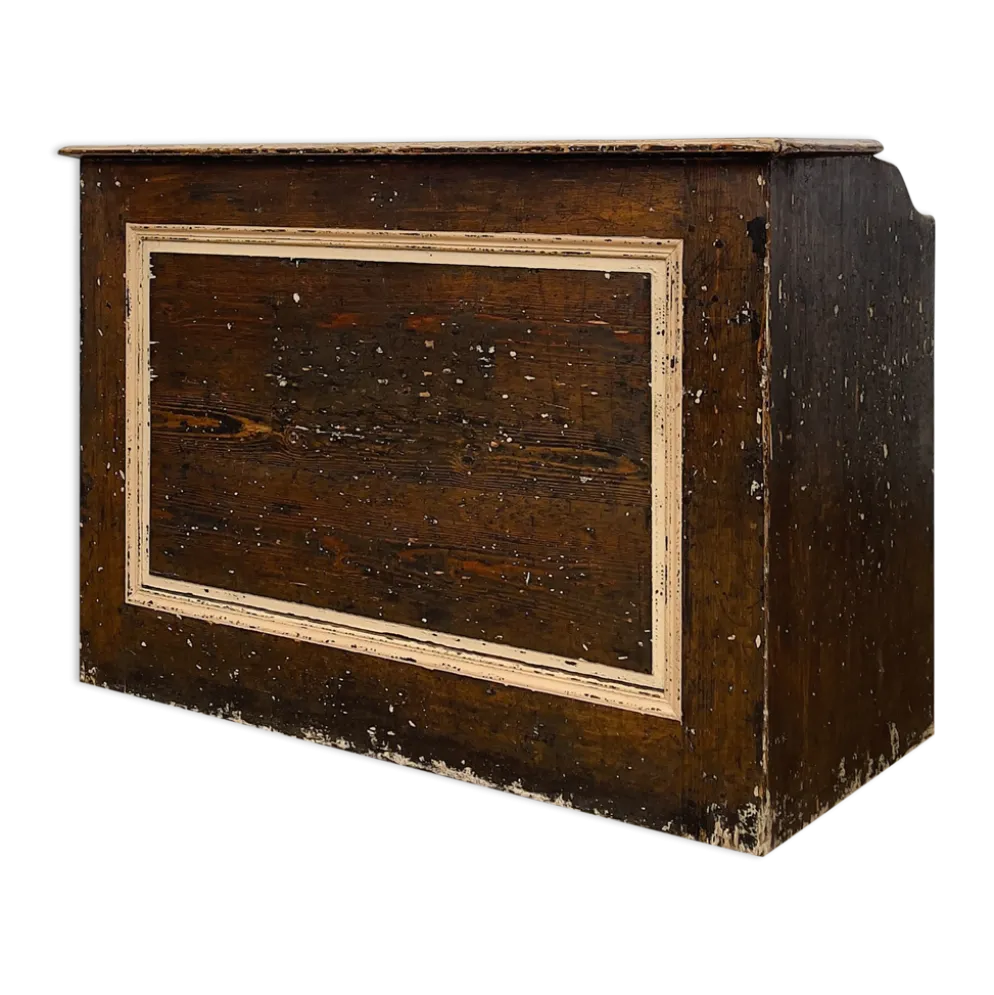 Ancien comptoir de magasin en bois début XXème