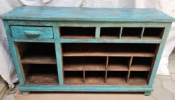 Ancien comptoir de marchand en teck birman