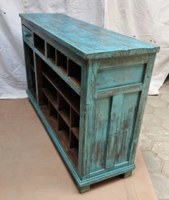 Ancien comptoir de marchand en teck birman