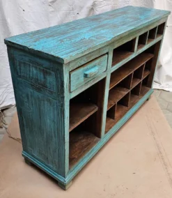 Ancien comptoir de marchand en teck birman