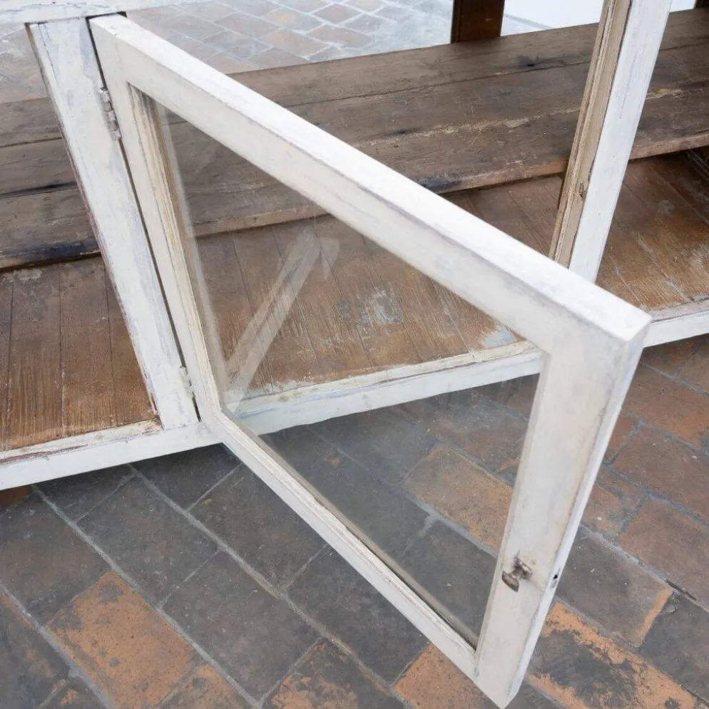 Ancien comptoir vitrine en bois peint – début XXe siècle