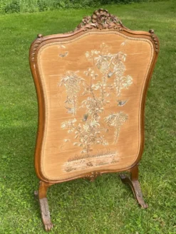 Ancien écran de cheminée XIX ème décor japonisant