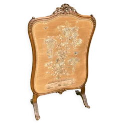 Ancien écran de cheminée XIX ème décor japonisant