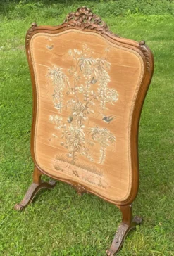 Ancien écran de cheminée XIX ème décor japonisant