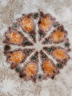 Ancien Dessous de Plat en Céramique Italienne et Cadre Bois