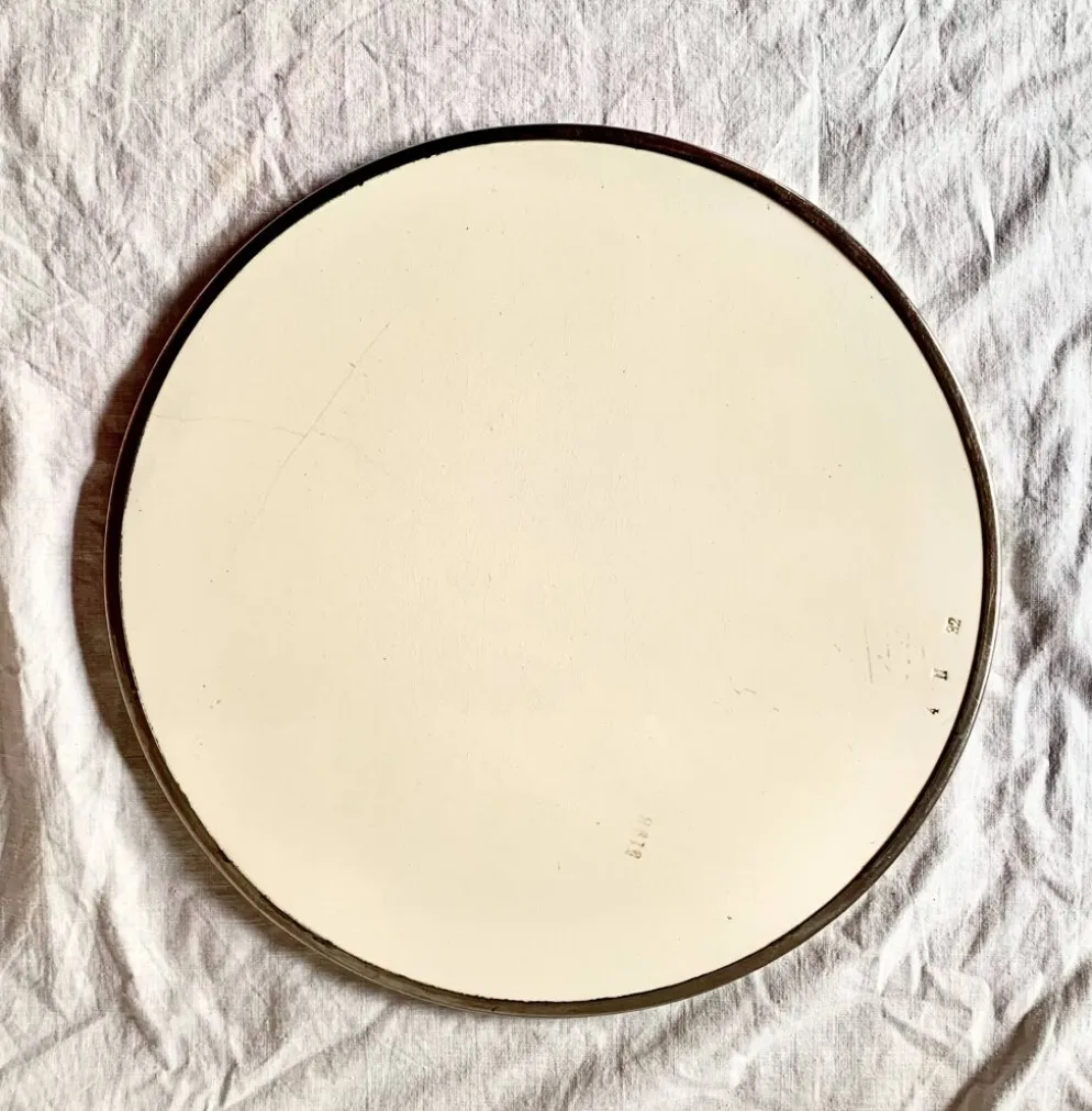 Ancien dessous de plat en céramique - décor floral